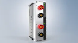 The ELM3002-0205 EtherCAT Terminal enables high-voltage measurements with high accuracy and sampling rates for car batteries, generators and motors.