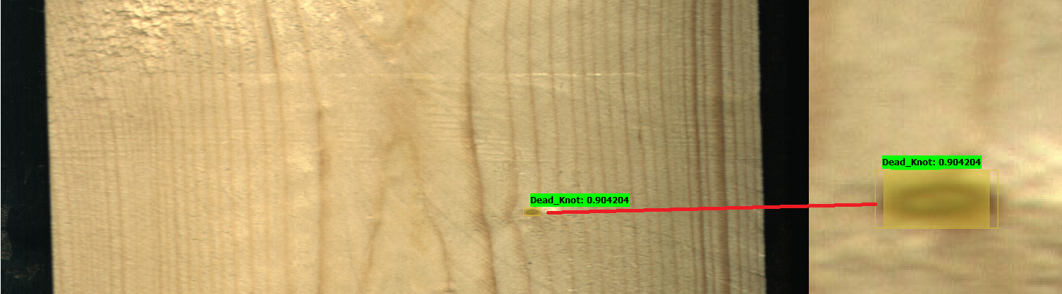 Astrocyte locates and identifies small knots (30x10 pixels) on wood planks using tiling on images