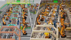 Side-by-side image shows how Xcelerator visualizations will be made more life-like with Omniverse photo-realistic visuals. Side-by-side image shows how Xcelerator visualizations will be made more life-like with Omniverse photo-realistic visuals.