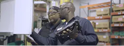 Accuride employees utilize Plex MES system in destructive testing. Source: Plex Systems Accuride employees utilize Plex MES system in destructive testing. Source: Plex Systems
