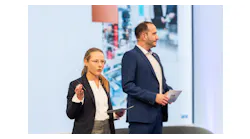 Annekatrin Konermann, Lenze’s product manager of Nupano and Werner Paulin, head of new automation technology at Lenze.