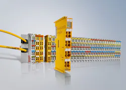 OMR uses a range of EtherCAT Terminals and yellow TwinSAFE cards for integrated functional safety. (© Beckhoff, 2023) OMR uses a range of EtherCAT Terminals and yellow TwinSAFE cards for integrated functional safety. (© Beckhoff, 2023)