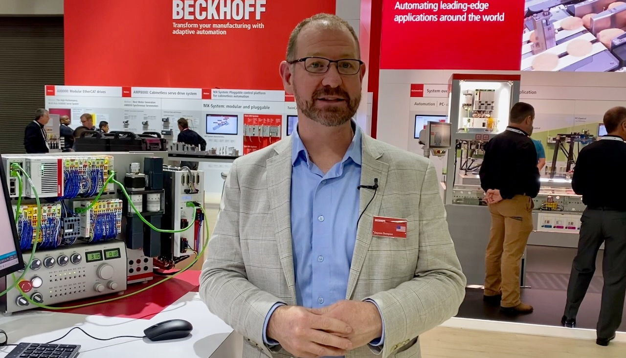 Beckhoff's Daymon Thompson at Automate 2023.