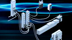 Festo's CPX-AP line of I/O modules connect to a controller via a bus interface to reduce the number of devices requiring IP addresses on the network.