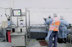 The HMI and gripper can be seen in this shot of the Chef system at Sunbasket. The HMI and gripper can be seen in this shot of the Chef system at Sunbasket.