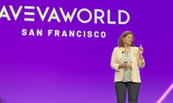 Kim Custeau, executive vice president of portfolio management at Aveva, at Aveva World 2023. Kim Custeau, executive vice president of portfolio management at Aveva, at Aveva World 2023.