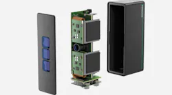 An exploded view of Pepperl+Fuchs' SmartRunner Explorer 3D time-of-flight vision sensor technology.