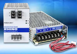 The Rhino Select series of power supplies from AutomationDirect feature an integrated UPS that provides seamless battery switchover to keep critical operations running during an unexpected loss of power. The Rhino Select series of power supplies from AutomationDirect feature an integrated UPS that provides seamless battery switchover to keep critical operations running during an unexpected loss of power.