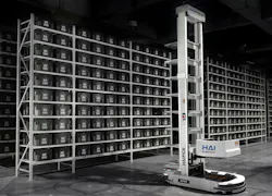 Hai Robotics’ autonomous case- and tote-handling mobile robotics (ACR) system. Hai Robotics’ autonomous case- and tote-handling mobile robotics (ACR) system.