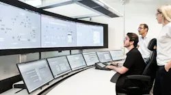 The ABB Ability System 800xA in a process control room.