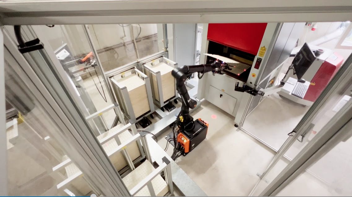 The Trichosafe packaging area at Biocare with the Kassow Robots' KR1205 in action. Source: Kassow Robots.