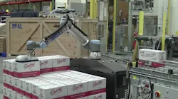 The Columbia/Okura miniPal palletizer in use at Bob’s Red Mill.