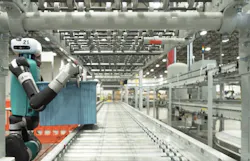 An Agility Robotics' Digit humanoid robot at a GXO Logistics facility near Atlanta. An Agility Robotics' Digit humanoid robot at a GXO Logistics facility near Atlanta.