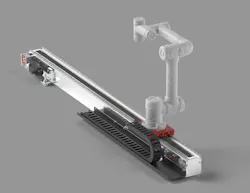 Güdel's CoboMover 7th axis system Güdel's CoboMover 7th axis system