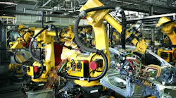 Industrial robots in automotive manufacturing