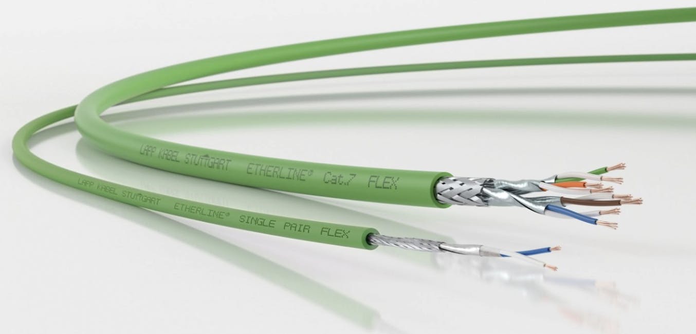 the difference between standard industrial Etherent cabling and SPE cabling.