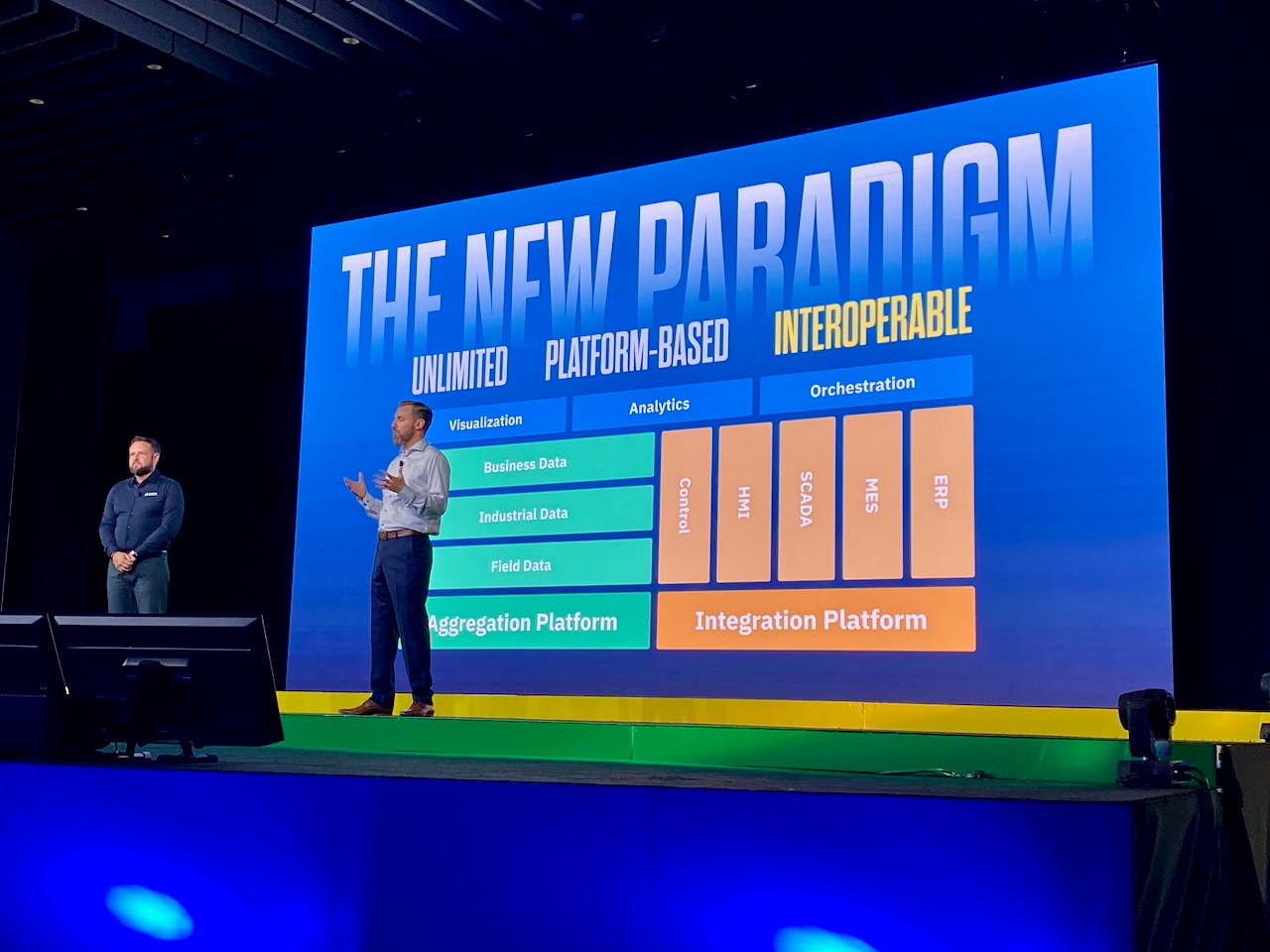 Colby Clegg (left) and Carl Gould deliver the opening keynote at Inductive Automation's Ignition Community Conference 2025.