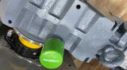 The Regal Rexnord Perceptive sensor on a motor. The Regal Rexnord Perceptive sensor on a motor.