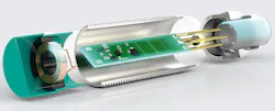 Cross-section view of an inductive sensor. Cross-section view of an inductive sensor.