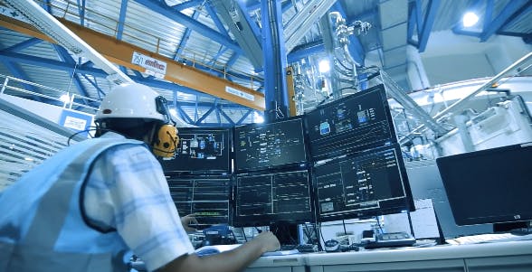 operator monitors safety and security of production operations