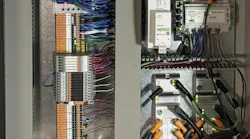 Inside view of a dAPP Controls' Sentry panel with Wago products.