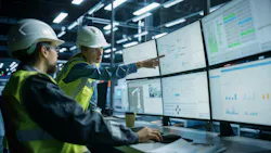 operator and engineer viewing plant operations data operator and engineer viewing plant operations data