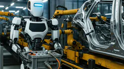 humanoid robot in automotive manufacturing facility