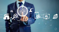 Businessman touching on ai icon to connecting with artificial intelligence machine learning. Businessman touching on ai icon to connecting with artificial intelligence machine learning.