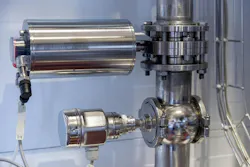 Stainless steel electric actuator with butterfly valve and solenoid valve on pipeline. Stainless steel electric actuator with butterfly valve and solenoid valve on pipeline.