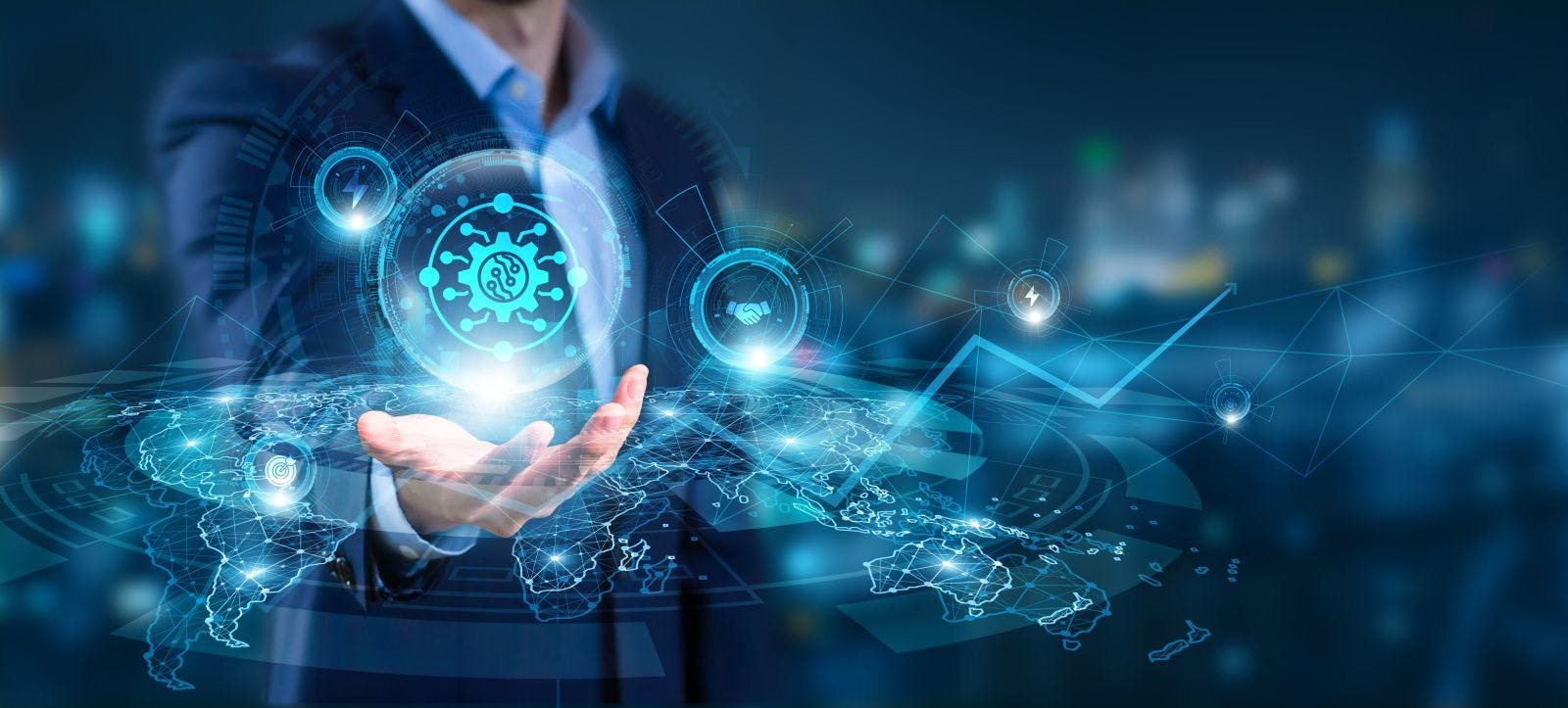 Businessman hand hold of CPS and global networking. cyber-physical systems, IoT integration platforms, real-time monitoring, industrial automation, secure smart infrastructure solutions.