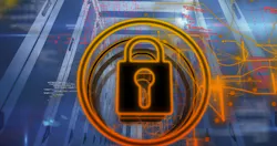 Image of padlock icon and data processing over computer servers. Global computing, digital interface and data processing concept digitally generated image. Image of padlock icon and data processing over computer servers. Global computing, digital interface and data processing concept digitally generated image.