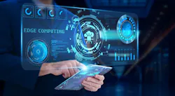Edge Computing: Real-time data, businessman analyzing and monitoring technological edge computing, low latency, data processing, connectivity, IoT integration, efficiency. Edge Computing: Real-time data, businessman analyzing and monitoring technological edge computing, low latency, data processing, connectivity, IoT integration, efficiency.