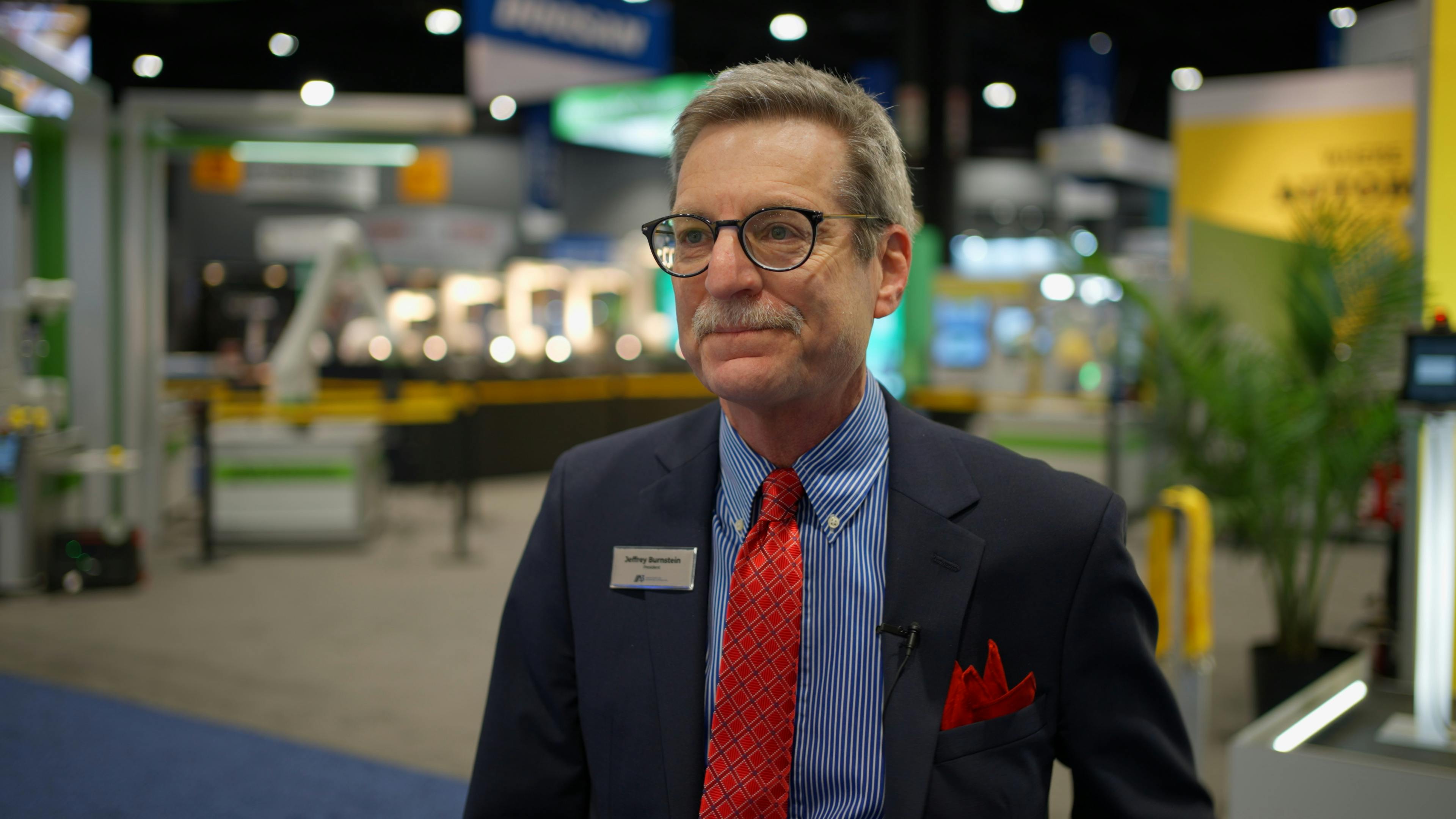 Jeff Burnstein, president of Association of Advancing Automation, on the exhibition hall of the Automate show in 2024.
