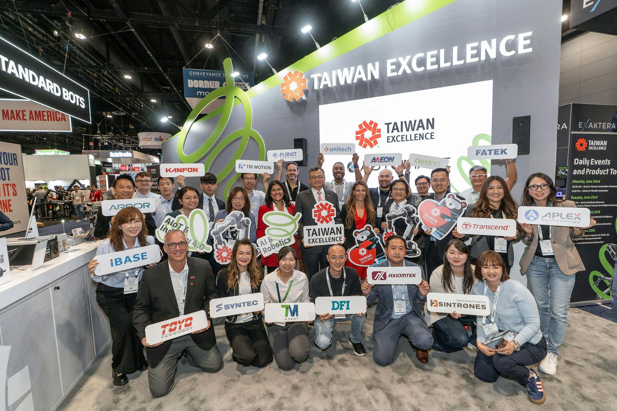 Featuring 23 exhibitors, the Taiwan Excellence Pavilion presented next-generation solutions in edge AI, robotics, industrial networking, and smart manufacturing infrastructure.