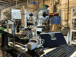 AlgaeBarn built a $1,000 automated cap labeling cell combining robotics, machine vision and controls to improve quality, uptime and productivity.