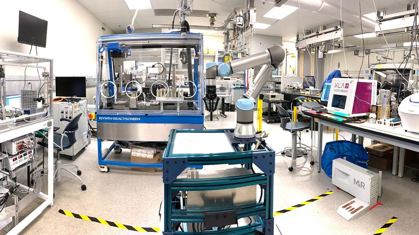 The AI-powered autonomous lab Polybot at Argonne National Laboratory is one of five labs will run remote experiments as part of the Polymer Laboratory for AI, Robotics, Informatics, and Standards (PoLARIS) project. Photo credit: Argonne National Laboratory.