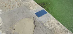 Figure 4: Metal targets placed around the basin allow the proximity sensor to tell when it has passed over one. The controller measures the time between detecting successive metal plates and determines whether the bridge traveled correctly or got stuck along the way.