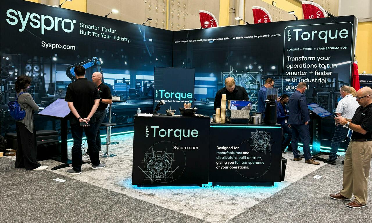 The Syspro booth at IMTS 2026 in Chicago. Credit: Syspro.