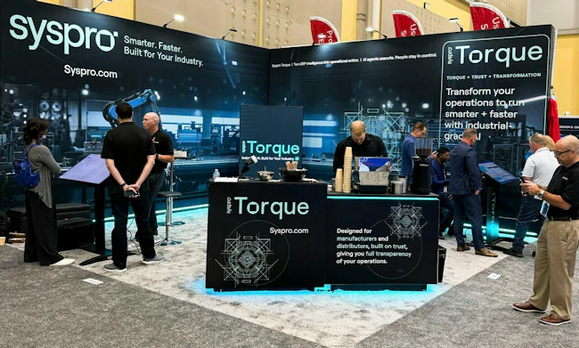 The Syspro booth at IMTS 2026 in Chicago. Credit: Syspro.
