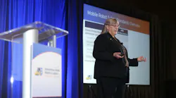 Carole Franklin, secretary of ISO/TC 299/WG 12, speaking at prior A3 events. Image credit: Abbey Hogan, Outlook Marketing.